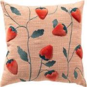 STRAWBERRY - kussenhoes 45x45 cm - aardbeien - Peach Powder - roze