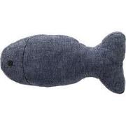 FISH - sierkussen 45x22x4 cm - vis - Indian Teal - blauw