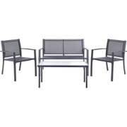TAVOLETO - Tuinset 4-zits - Donkergrijs - Metaal