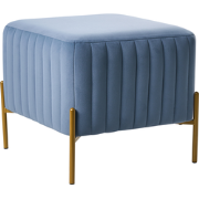 UTAH - Voetenbank - Blauw - Fluweel