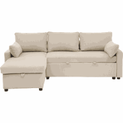 3-zitsbank met slaapfunctie en chaise longue in corduroy L219 cm - LOU...