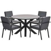 Garden Impressions Angela tuinset 5-delig - Duuk tuintafel Ø120 cm