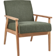 ESRUM - Fauteuil - Groen - Stof/Licht hout