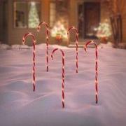 Set van 5 tuinpluggen 73x400 cm met 56LED warm wit plastic