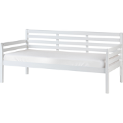 THEZA - Bedbank - Wit - 90 x 200 cm - Rubberhout