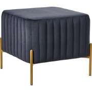 UTAH - Voetenbank - Zwart - Fluweel