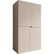 Meubella - Lombok - Kledingkast 4 deurs - Beige - 100x57x184 cm