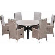 Garden Impressions Collin tuinset 7-delig - Tulli tuintafel Ø148x75 cm...
