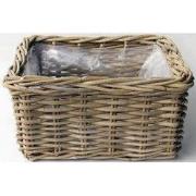 Bloembak Bak Rotan Antique Grijs 40X40H20 cm