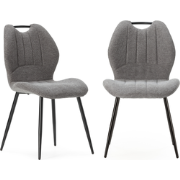 Set van 4 stoelen in stof met zwarte metalen poten L48 cm - MULI