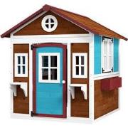 Kinderspeelhuis van hout - Speelhuis voor kinderen van 3-8 jaar - Rood...