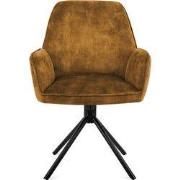 Eetkamerstoel Noah Cognac (set van 2) - 64 cm x 60 cm x 88 cm