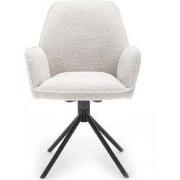 Eetkamerstoel Noah Bouclé Beige - 65 cm x 60 cm x 65 cm