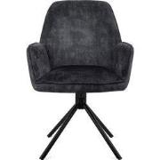 Eetkamerstoel Noah Antraciet (set van 2) - 64 cm x 60 cm x 88 cm