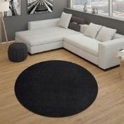 Laagpolig Effen Uni Vloerkleed Porera - Zwart - 200x280 cm