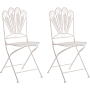 PAVIA  - Set van 2 tuinstoelen - Gebroken wit - IJzer