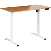 TAVARES - Elektrisch verstelbaar bureau - Lichtbruin/Wit - Vezelplaat