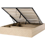 ETEL - Bed met opbergruimte - Lichtbruin - 160 x 200 cm - MDF