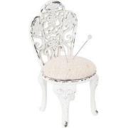 Clayre & Eef Speldenkussen 5x5x10 cm Wit IJzer