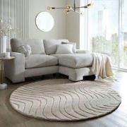 Rond Wollen Vloerkleed Mesmerize - Abstract - Naturel / Beige - Ø 160 ...