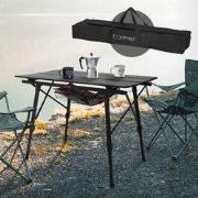 Campingtafel Opvouwbaar 90x51,5 cm Zwart Aluminium ML-Design