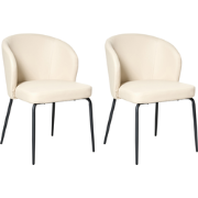 ZANA - Eetkamerstoel set van 2 - Lichtbeige - Kunstleer