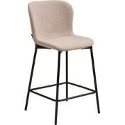 Barstoel Beige Bouclé - Maceda - Set van 2