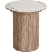 Bijzettafel Rond - Keramisch Wit/Bruin - Ø45x50cm - Athens