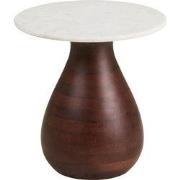 Bijzettafel Rond - Donkerbruin/Wit Hout - Ø40x41cm - Heide