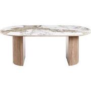 Eettafel Rechthoek - Keramisch Wit/Bruin - 210x100x76cm - Athens