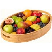 Decopatent - Dienblad Bamboe Hout Ovaal - Koffie / Thee dienblad met h...