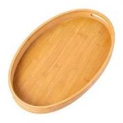 Decopatent - Dienblad Bamboe Hout Ovaal - Koffie / Thee dienblad met h...