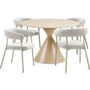 Eetkamerset Annecy Zand - Incl. Trivio Set Van 4