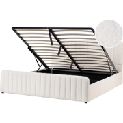 LUNAN - Tweepersoonsbed - Wit - 180 x 200 cm - Bouclé