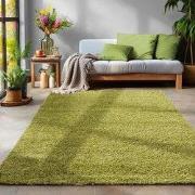 Tapijtenloods Basic Shaggy vloerkleed Groen Hoogpolig- 140x200 CM