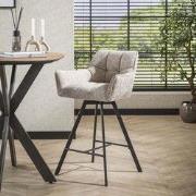 Barkruk Lino Chenille Stof Rich Zand Draaibaar