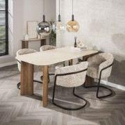 Jimi Curvo Eettafel 180 Keramiek Travertine