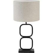 Tafellamp Lutika/Livigno - Zwart/Naturel - Ø30x67cm