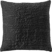 LYLA - Sierkussen 45x45 cm - 3D - effen print - Raven - zwart