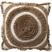 LEI - kussenhoes 45x45 cm - jute afwerking - Natural - bruin