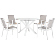 MALETTO/BUSSETO - Tuinset voor 4 - Wit - Aluminium/Glas