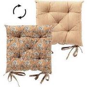 JULITA - stoelkussen 40x40 cm - bloemenmotief - met striklinten - Dust...