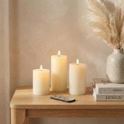 OMNIEXA LED Kaarsenset – 3 Stuks – Crème Waslook – Melted Top Design –...