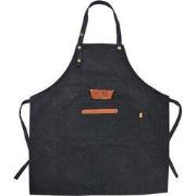 Clayre & Eef Keukenschort 78x70 cm Zilverkleurig Zwart Polyester