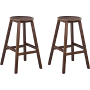 ANCELLE - Set van 2 barkrukken - Donkerbruin - Bamboehout