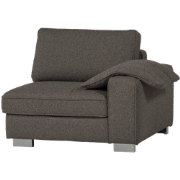vtwonen Lazy 1-Zits Element met arm rechts - Bouclé - Antraciet