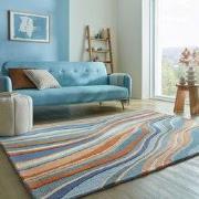 Laagpolig Abstract Flow Wollen Vloerkleed - 160x230 cm