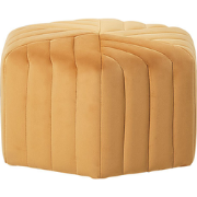 MURIETTA  - Poef - Mosterdgeel - 53 cm - Fluweel