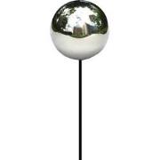 Deco Heksenbol op Stok Zilver Roestvrij Staal dia. 10x110 cm