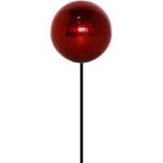 Deco Heksenbol op Stok Rood Roestvrij Staal dia. 10x110 cm